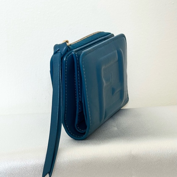 Fendi FF Cube Bi-Fold Zip Wallet – Blue Leather - Picture 4 of 16